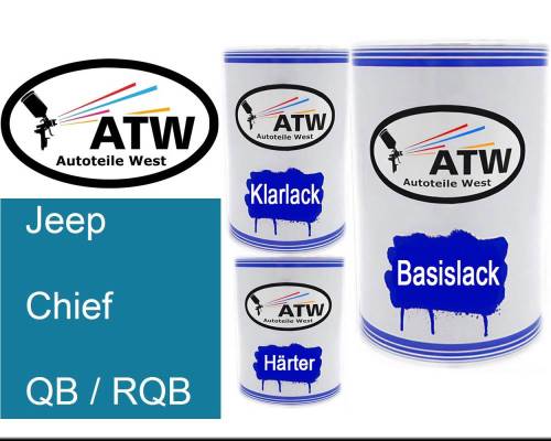 Jeep, Chief, QB / RQB: 500ml Lackdose + 500ml Klarlack + 250ml Härter - Set, von ATW Autoteile West.